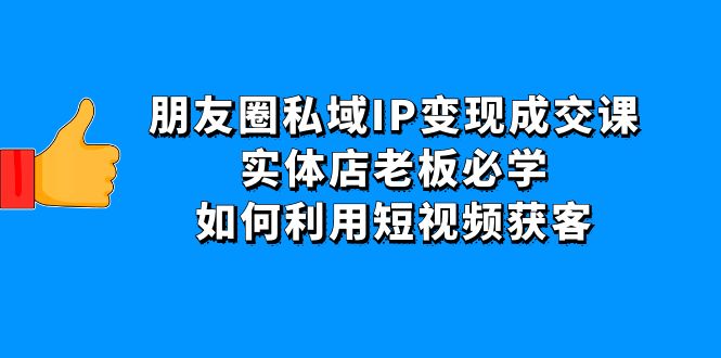 （4436期）朋友圈私域IP变现成交课：实体店老板必学，如何利用短视频获客插图