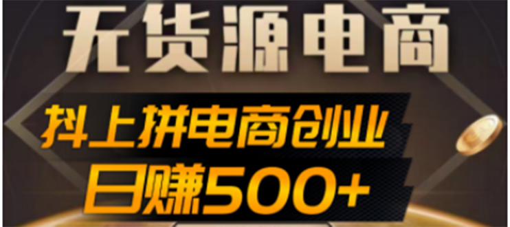 （4475期）抖上拼无货源电商创业项目、外面收费12800，日赚500+的案例解析参考插图