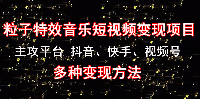 （4586期）《粒子特效音乐短视频变现项目》主攻平台 抖音、快手、视频号 多种变现方法插图