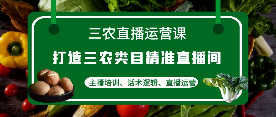 （4581期）三农直播运营课：打造三农类目精准直播间，主播培训、话术逻辑、直播运营插图