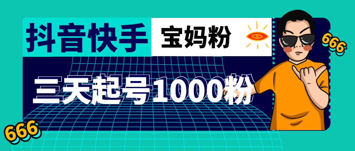 （4818期）抖音快手三天起号涨粉1000宝妈粉丝的核心方法【详细玩法教程】插图