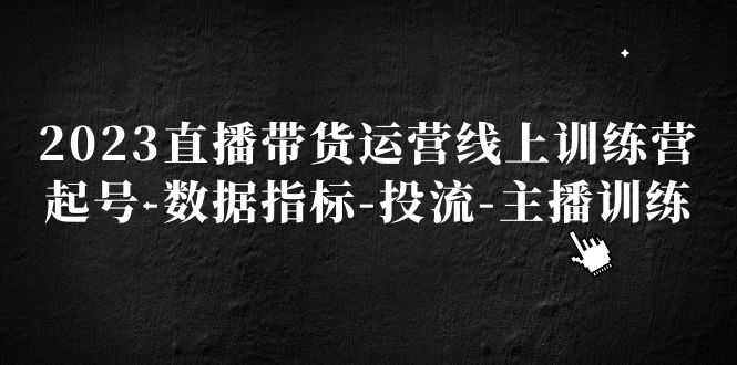 （5122期）2023直播带货运营线上训练营，起号-数据指标-投流-主播训练插图