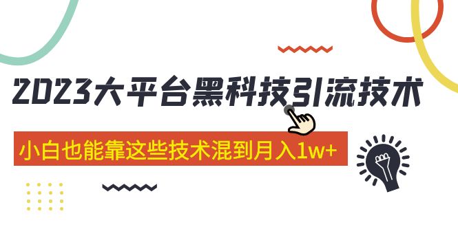 （5138期）价值4899的2023大平台黑科技引流技术 小白也能靠这些技术混到月入1w+29节课插图