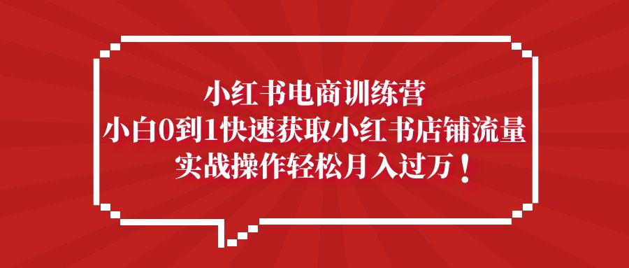 （5309期）小红书电商训练营，小白0到1快速获取小红书店铺流量，实战操作月入过万插图