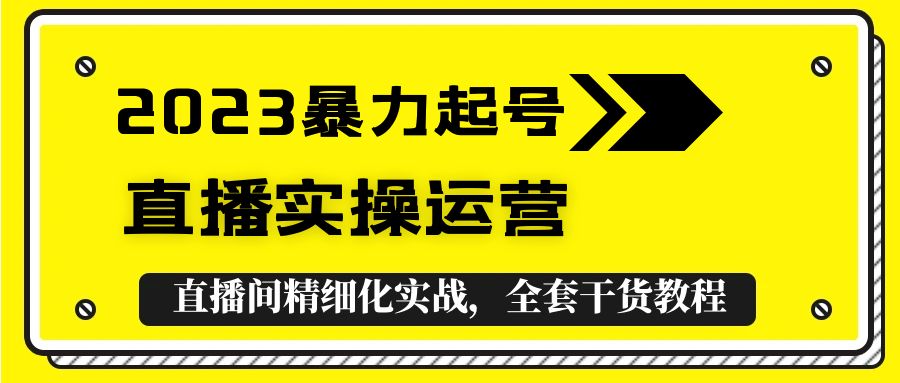 （5475期）2023暴力起号+直播实操运营，全套直播间精细化实战，全套干货教程！插图