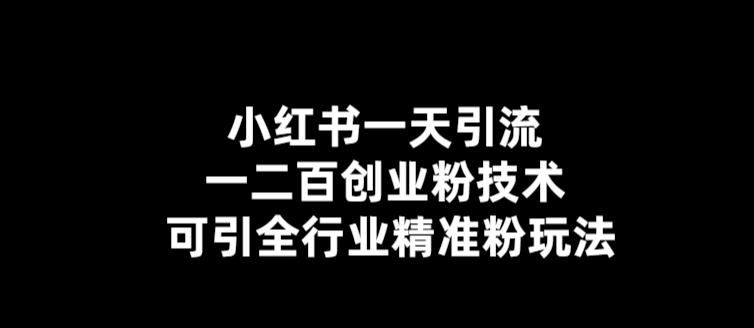 （5819期）【引流必备】小红书一天引流一二百创业粉技术，可引全行业精准粉玩法插图