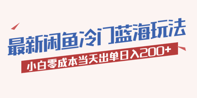 （5903期）2023最新闲鱼冷门蓝海玩法，小白零成本当天出单日入200+插图