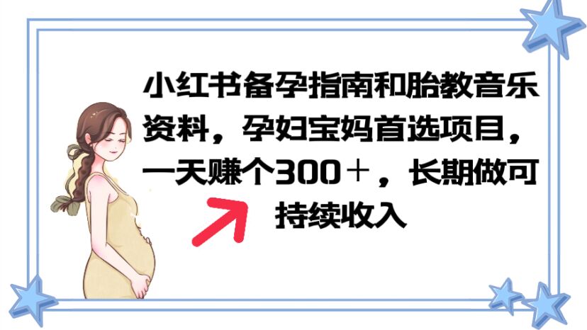 （6114期）小红书备孕指南和胎教音乐资料 孕妇宝妈首选项目 一天赚个300＋长期可做插图