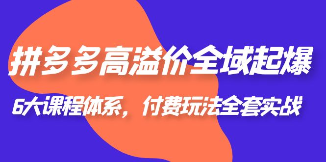 （6297期）拼多多-高溢价 全域 起爆，6大课程体系，付费玩法全套实战！插图