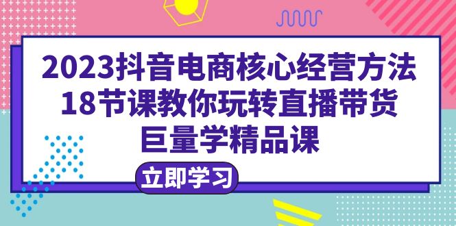 （6309期）2023抖音电商核心经营方法：18节课教你玩转直播带货，巨量学精品课插图