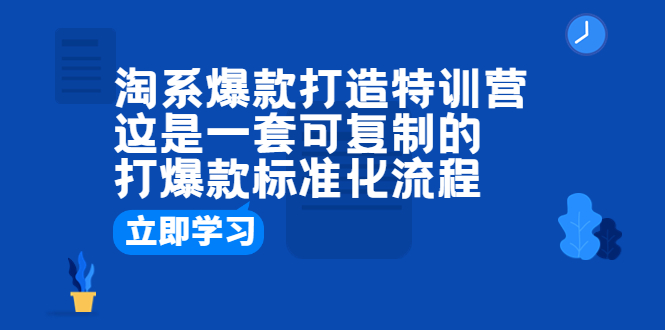 （6478期）淘系爆款打造特训营：这是一套可复制的打爆款标准化流程插图