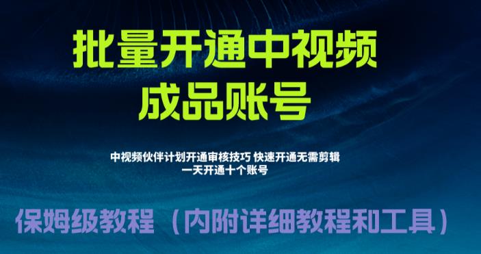 （6561期）外面收费1980暴力开通中视频计划教程，附 快速通过中视频伙伴计划的办法插图