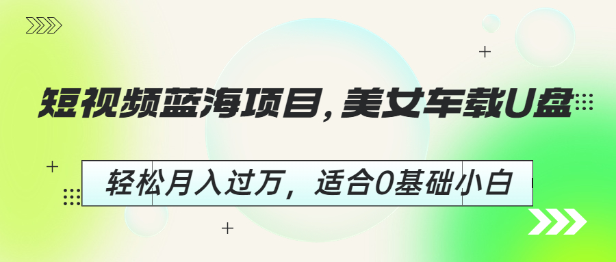 (6619期)短视频蓝海项目，美女车载U盘，轻松月入过万，适合0基础小白插图