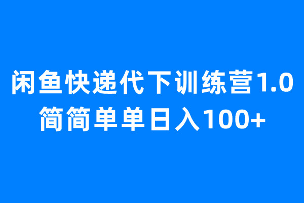 （6671期）闲鱼快递代下训练营1.0，简简单单日入100+插图