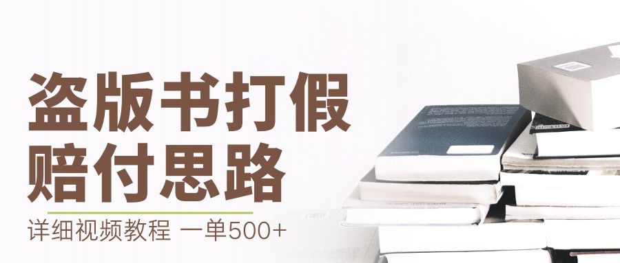 （6689期）最新盗版书赔付打假项目，一单利润500+【详细玩法视频教程】插图