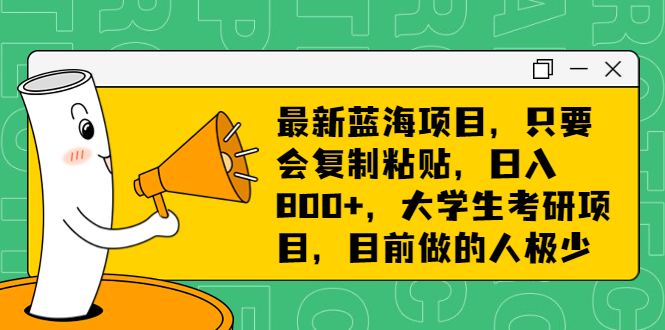 （6780期）最新蓝海项目，只要会复制粘贴，日入800+，大学生考研项目，目前做的人极少插图