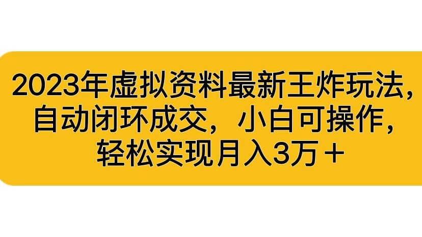 （6773期）2023年虚拟资料最新王炸玩法，自动闭环成交，小白可操作，轻松实现月入3…插图