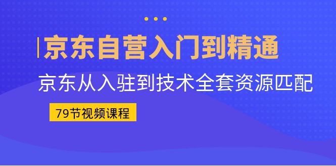 （6901期）京东自营入门到精通：京东从入驻到技术全套资源匹配（79节课）插图