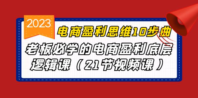 （6899期）电商盈利-思维10步曲，老板必学的电商盈利底层逻辑课（21节视频课）插图