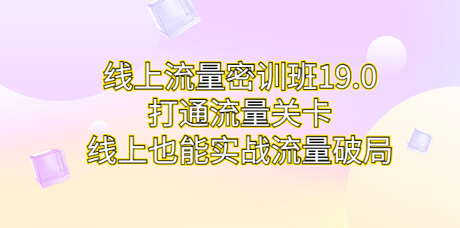 （6955期）线上流量密训班19.0，打通流量关卡，线上也能实战流量破局插图