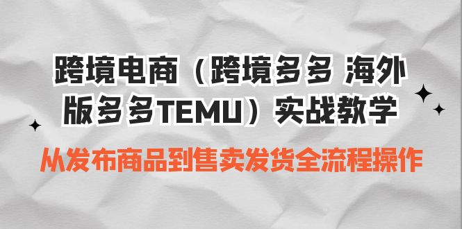 （6989期）跨境电商（跨境多多 海外版多多TEMU）实操教学 从发布商品到售卖发货全流程插图