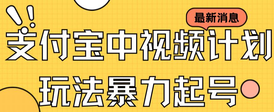 （7218期）支付宝中视频玩法暴力起号影视起号有播放即可获得收益（带素材）插图