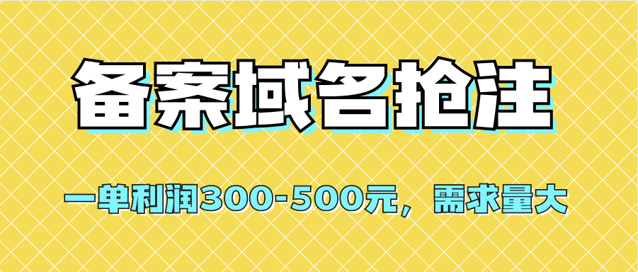 （7277期）【全网首发】备案域名抢注，一单利润300-500元，需求量大插图