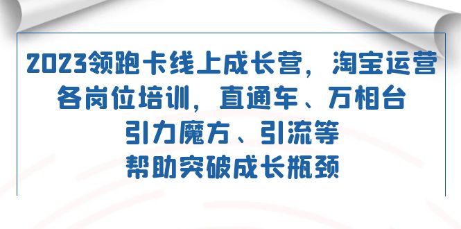 （7462期）2023领跑·卡 线上成长营 淘宝运营各岗位培训 直通车 万相台 引力魔方 引流插图