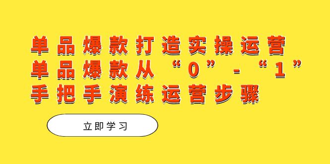 （7488期）单品爆款打造实操运营，单品爆款从“0”-“1”手把手演练运营步骤插图