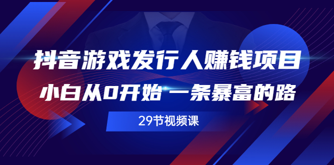 （2516期）抖音游戏发行人赚钱项目，小白从0开始 一条暴富的路（29节视频课）插图