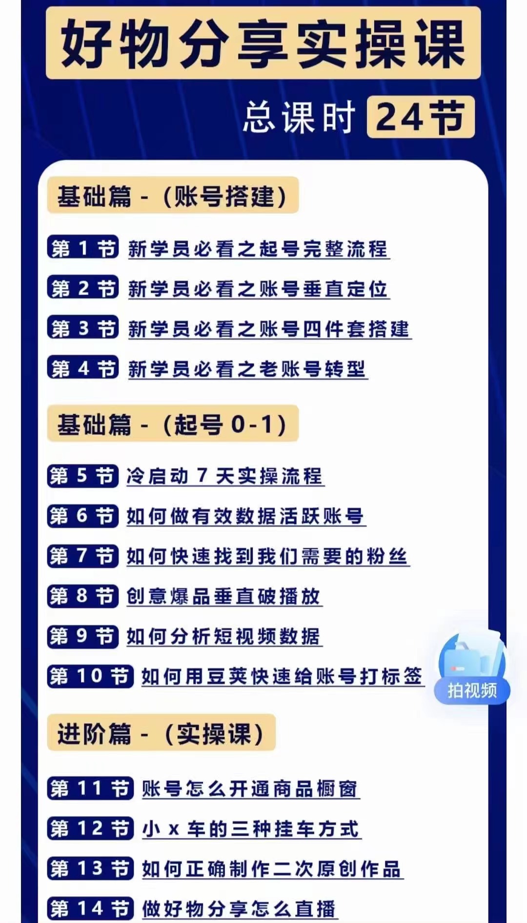 （4178期）好物分享高阶实操课：0基础一部手机做好好物分享带货（24节课）插图1