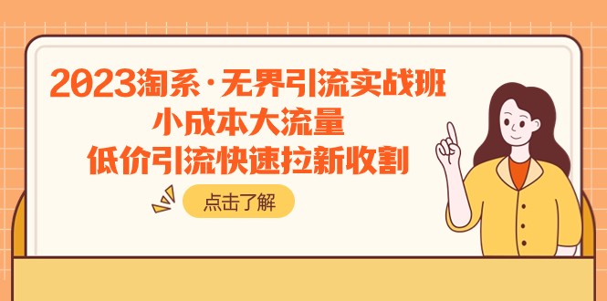 2023淘系·无界引流实战班：小成本大流量，低价引流快速拉新收割插图