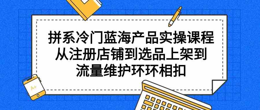 （9527期）拼系冷门蓝海产品实操课程，从注册店铺到选品上架到流量维护环环相扣插图