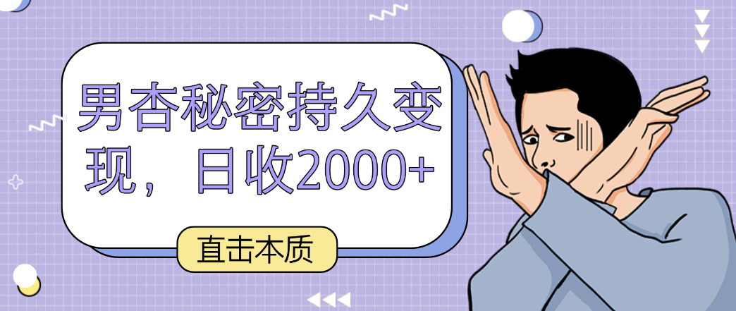 直击本质，男杏秘密持久变现，日收2000+插图