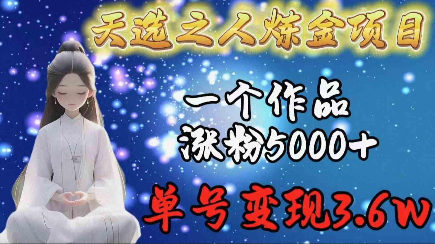 （9693期）天选之人炼金项目，一个作品涨粉5000+，单号变现3.6w插图