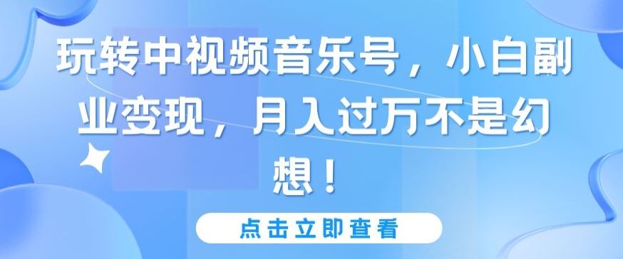 玩转中视频音乐号，小白副业变现，月入过万不是幻想【揭秘】插图