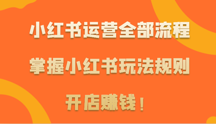 小红书运营全部流程，掌握小红书玩法规则，开店赚钱！插图