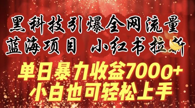 蓝海项目!黑科技引爆全网流量小红书拉新，单日暴力收益7000+，小白也能轻松上手【揭秘】插图