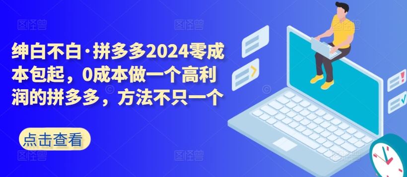 拼多多2024零成本包起，0成本做一个高利润的拼多多，方法不只一个插图