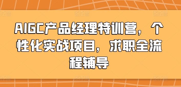 AIGC产品经理特训营，个性化实战项目，求职全流程辅导插图