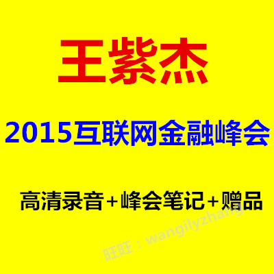 王紫杰2015年互联网金融峰会高清录音+课程笔记（附赠品）