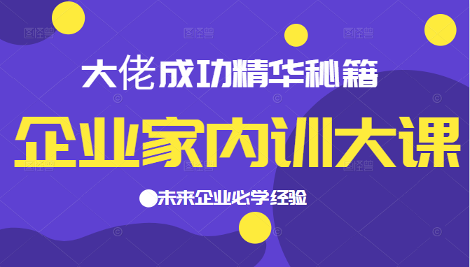 企业家内训大课，大佬成功精华秘籍首次揭秘，未来企业必学经验，价值1299元插图