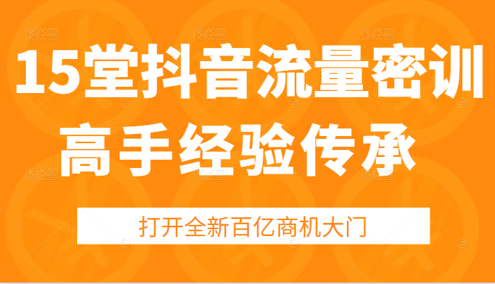 15堂抖音流量密训，高手经验传承，帮你打开一个全新的百亿商机的大门（无水印）插图