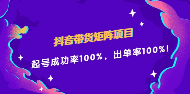 抖音带货矩阵项目，起号成功率100%，出单率100%！插图