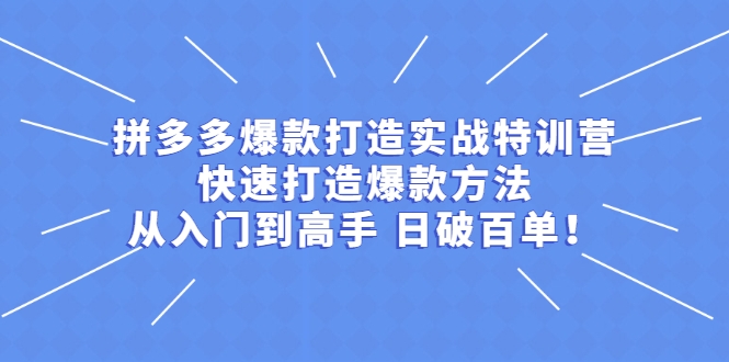 拼多多爆款打造实战特训营：快速打造爆款方法，从入门到高手 日破百单插图