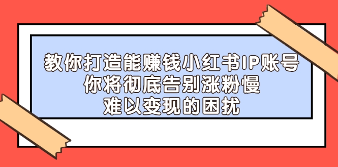 教你打造能赚钱小红书IP账号：你将彻底告别涨粉慢，难以变现的困扰插图