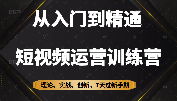 从入门到精通短视频运营训练营，理论、实战、创新，7天过新手期插图