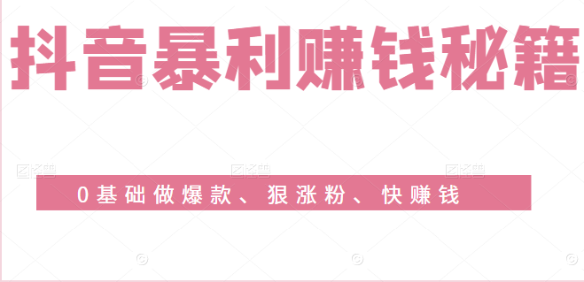 抖音暴利赚钱秘籍：0基础做爆款、狠涨粉、快赚钱（完结）插图