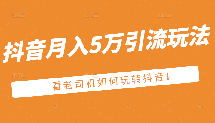 某公众号付费文章：抖音月入5万引流玩法，看看老司机如何玩转抖音！插图