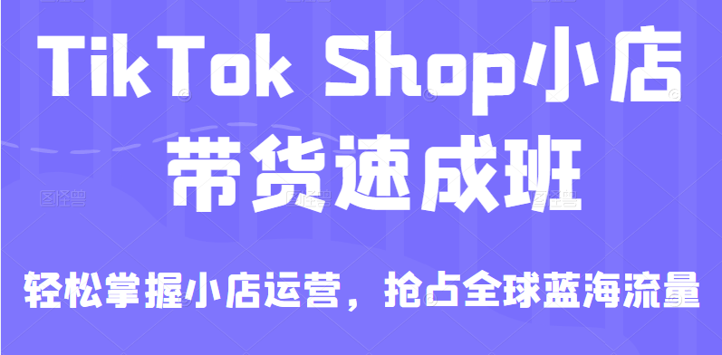 TikTok Shop小店带货速成班，轻松掌握小店运营，抢占全球蓝海流量，一店卖全球插图